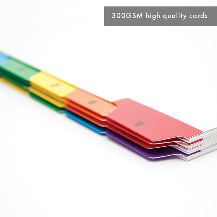 Pukka Guide Cards 5x3"(127mm x 76mm) with Multicolored A-Z Tabs