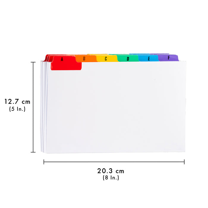 Pukka-Ratgeberkarten im Format 8 x 5 Zoll (203 mm x 127 mm) mit mehrfarbigen AZ-Tabs