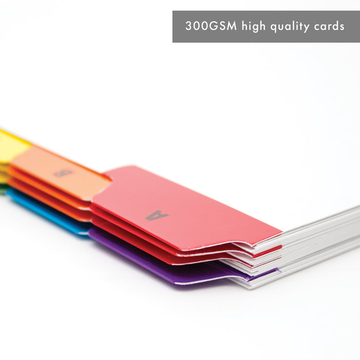 Pukka Guide Cards 8x5" (203mm x 127mm) with Multicoloured A-Z Tabs