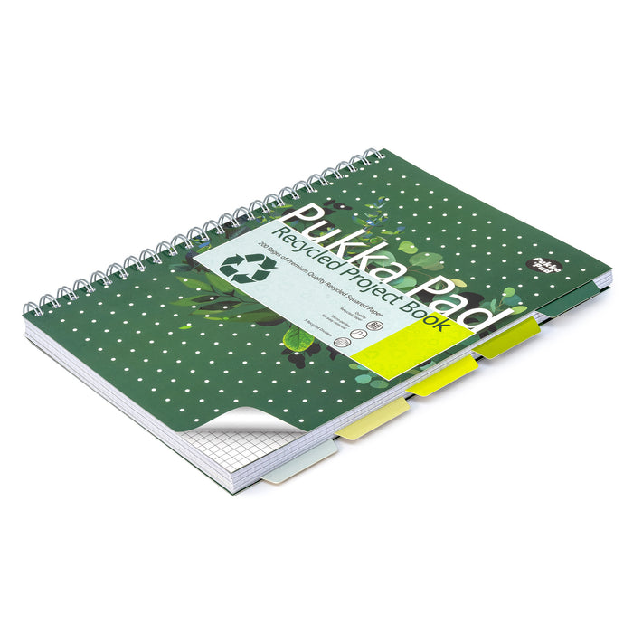 Pukka Pads A4 5x5 kariertes recyceltes Projektbuch – 3er-Pack