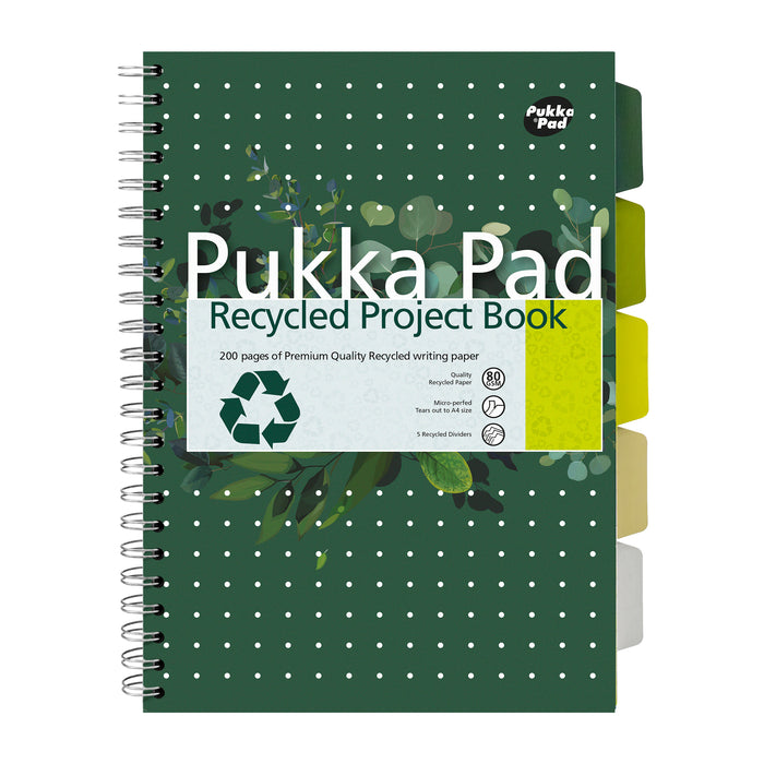 Pukka Pads A4 liniertes recyceltes Projektbuch – 3er-Pack 