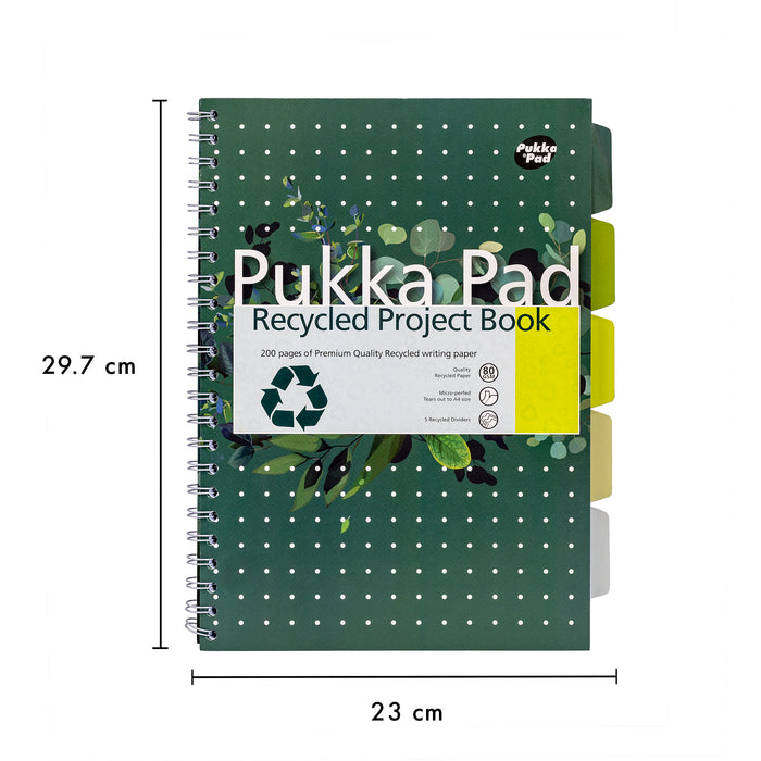 Pukka Pads A4 liniertes recyceltes Projektbuch – 3er-Pack 