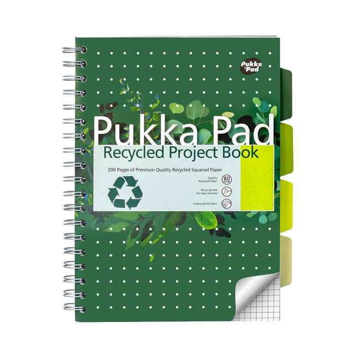 Pukka Pads B5 5x5 kariertes recyceltes Projektbuch – 3er-Pack 