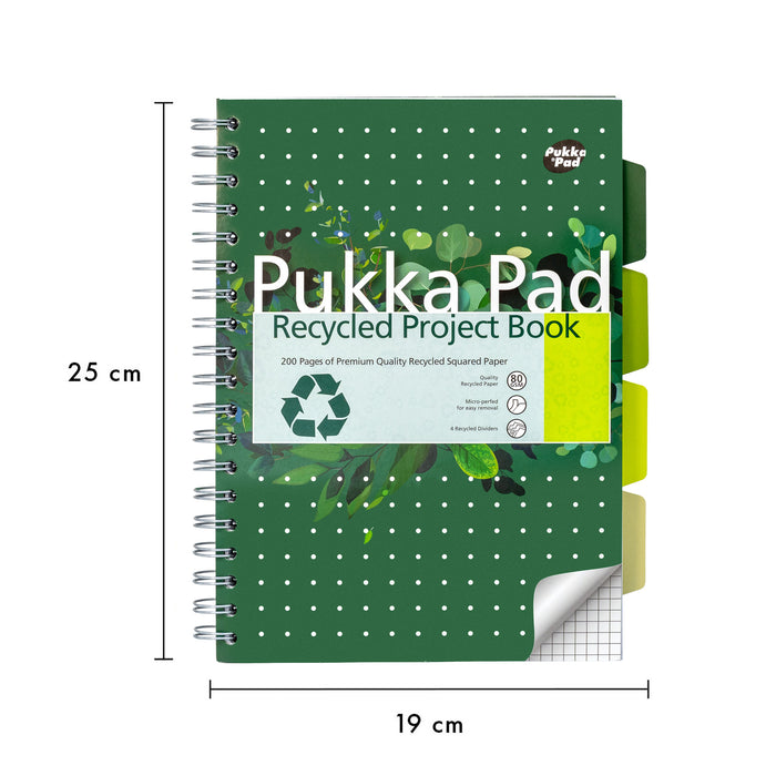 Pukka Pads B5 5x5 kariertes recyceltes Projektbuch – 3er-Pack 