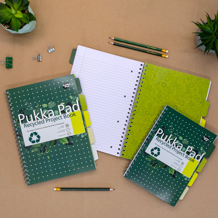 Pukka Pads B5 liniertes recyceltes Projektbuch – 3er-Pack