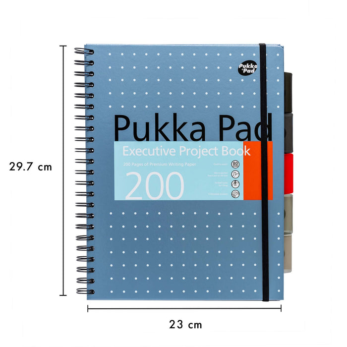 Pukka Pads Executive-Projektbücher im A4-Format, metallisch liniert, sortiert, 3er-Pack