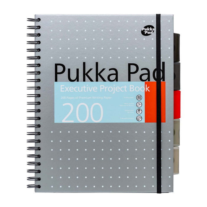 Pukka Pads metallic gevoerde A4 Executive Project-boeken - geassorteerd pakket van 3