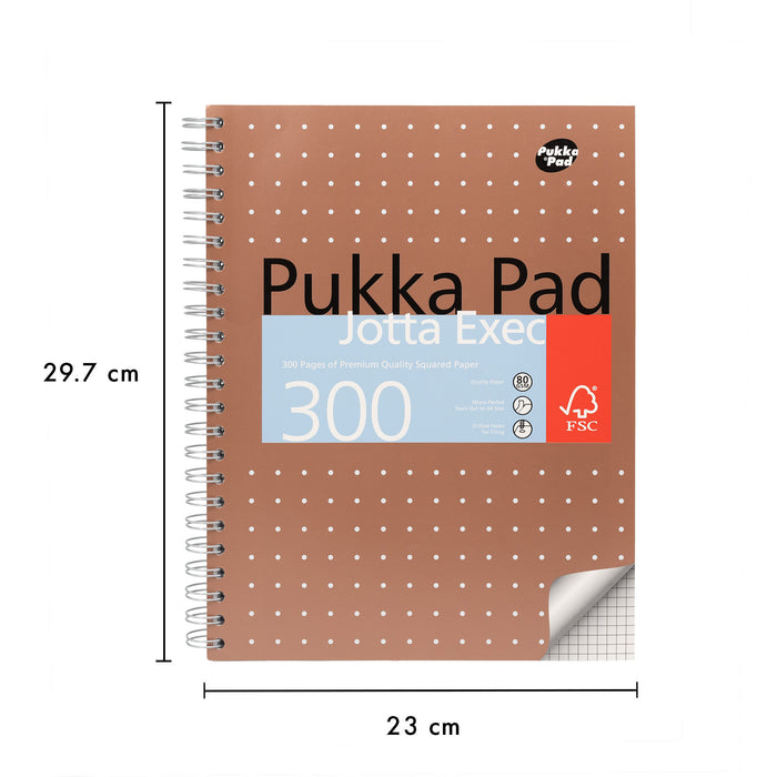 Pukka Pads A4 Metallic Executive 5x5 kariertes Jotta-Notizbuch – 3er-Pack