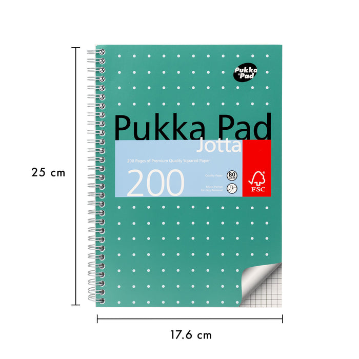 Pukka Pads Metallic 5x5 Carnet B5 Jotta Carnet - Paquet de 3