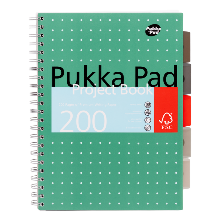 Pukka Pads Metallic-liniertes A4-Projektbuch – 3er-Pack