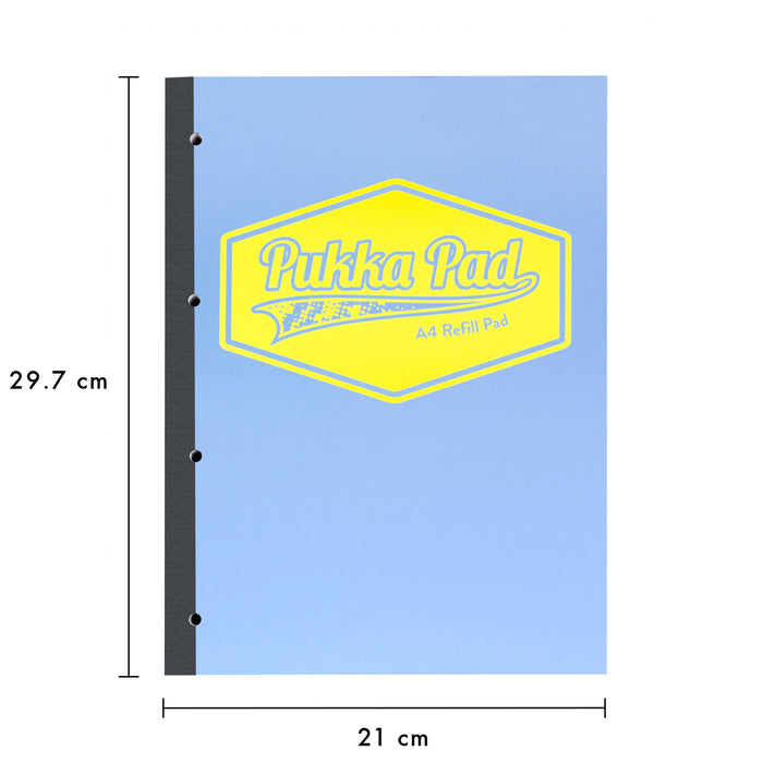 Pukka Pads Pastel Gelinieerd A4 400 Pagina's Navulblok - Assortiment van 3