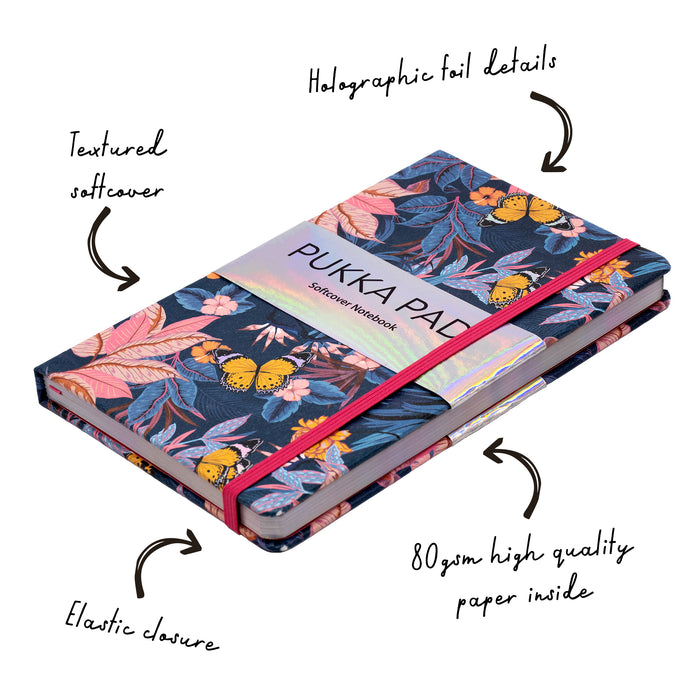 Pukka Pads Bloom Carnet A5 à couverture souple en bleu