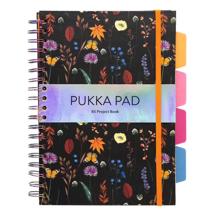 Pukka Pads Bloom B5 Lined Hardcover Project Book - Assorted Pack of 3