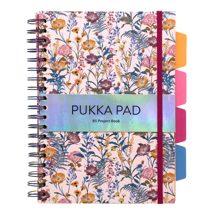 Pukka Pads Bloom B5 Lined Hardcover Project Book - Assorted Pack of 3