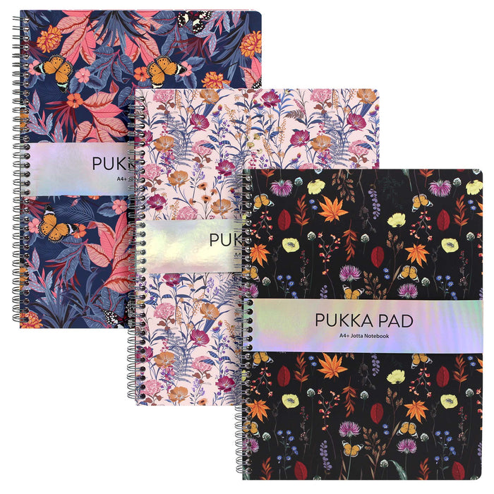 Pukka Pads Bloom Lined A4+ Jotta Notebook - Assortiment de 3