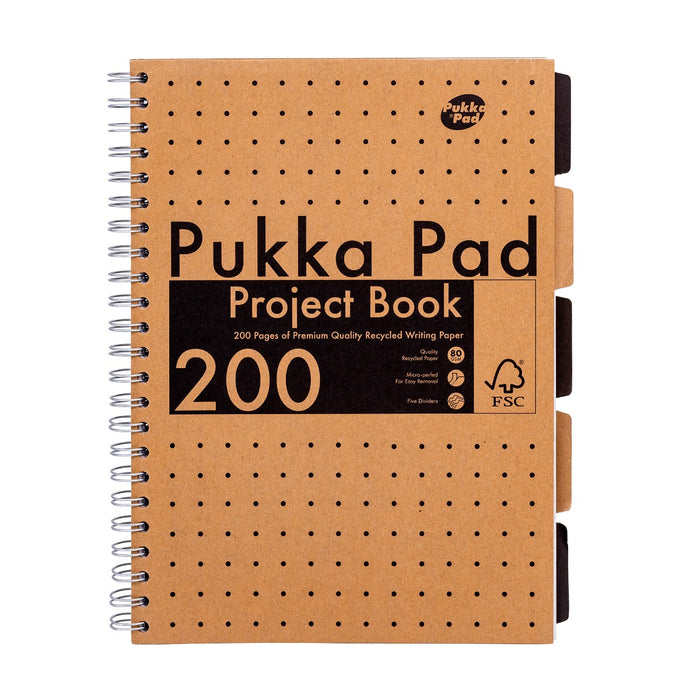 Pukka Pads Cahier de projets A4 ligné Kraft - Paquet de 3