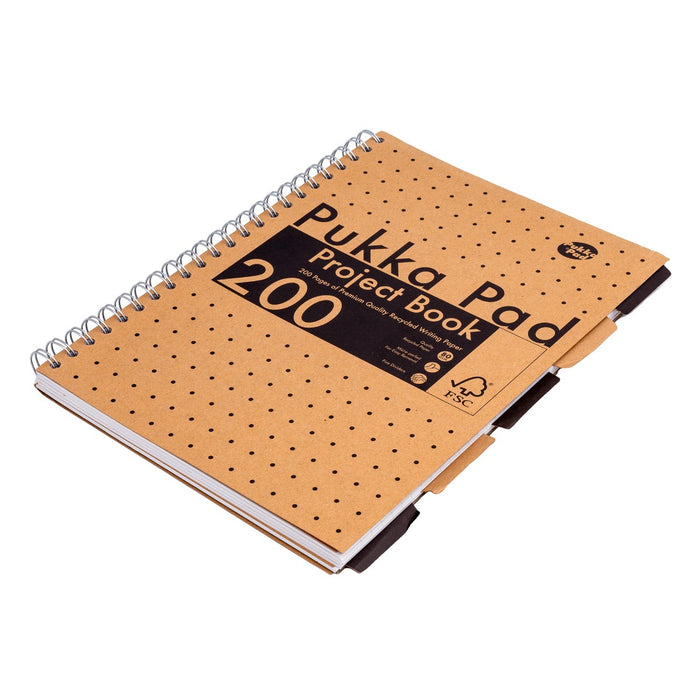 Pukka Pads Kraft Lined A4 Project Book - Pack of 3