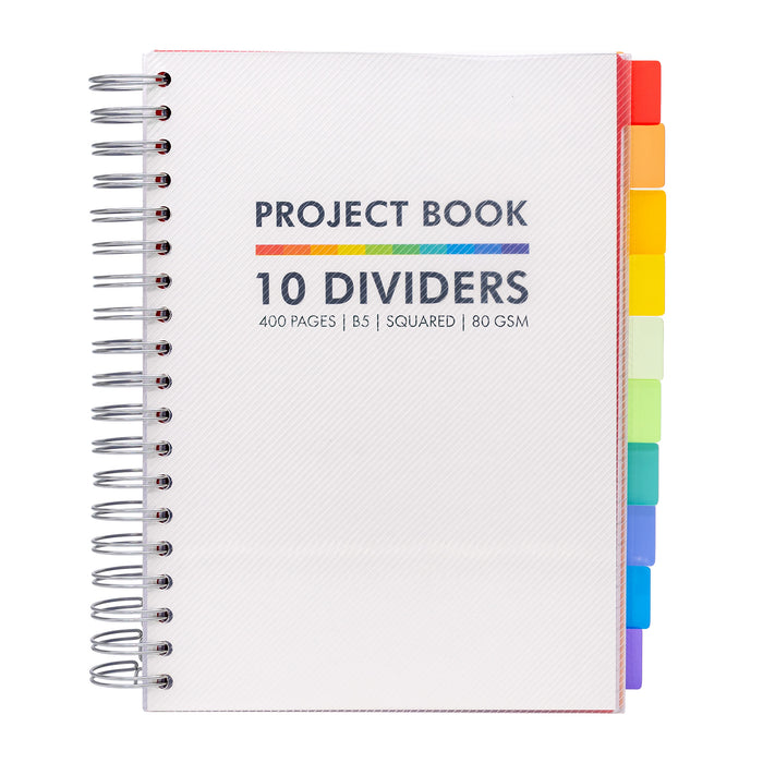 Pukka Pads B5 5x5 Squared White Project Book with 10 Dividers