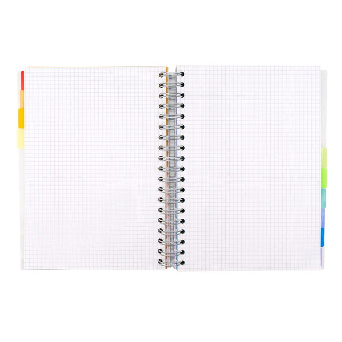 Pukka Pads B5 5x5 Carnet de projets blanc avec 10 intercalaires