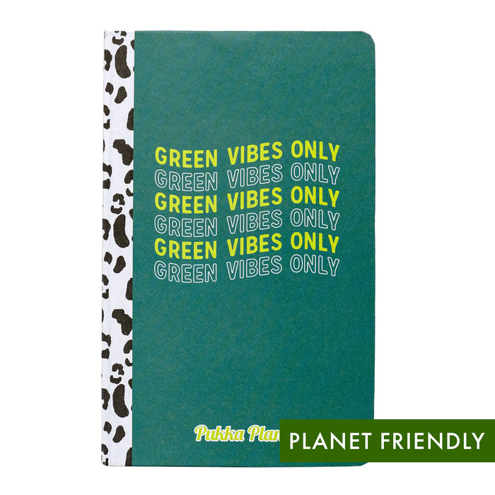 Pukka Planet Softcover liniertes Notizbuch 'Green Vibes Only' 