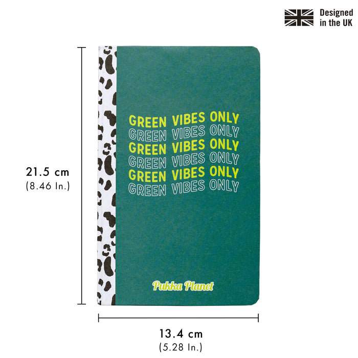 Pukka Planet Softcover liniertes Notizbuch 'Green Vibes Only' 