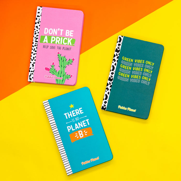 Pukka Planet Soft Cover Lined Notebook 'Green Vibes Only'