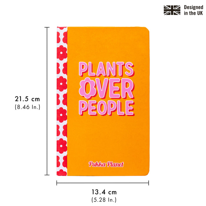 Pukka Planet notitieboek met zachte kaft, gevoerd 'Plants Over People'