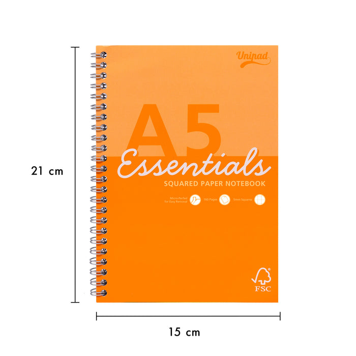 Unipad Essentials 5x5 Squared A5 Jotta Notebook - Pack of 4 Assorted