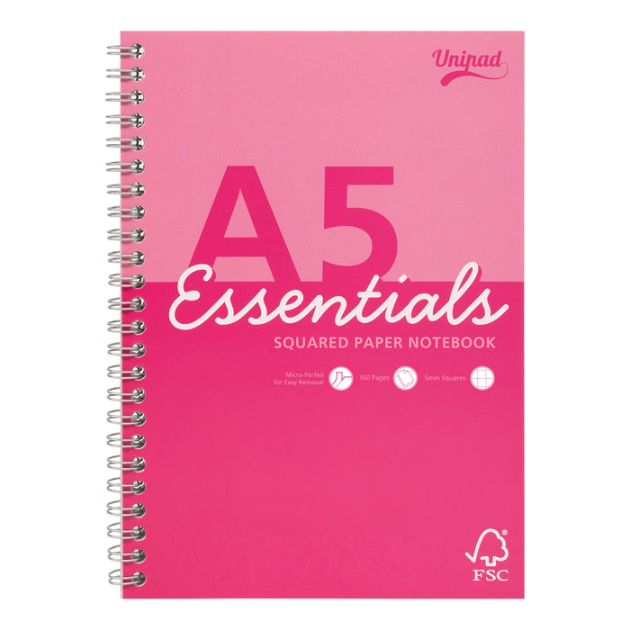 Unipad Essentials 5x5 kariertes A5-Jotta-Notizbuch – 4er-Pack sortiert