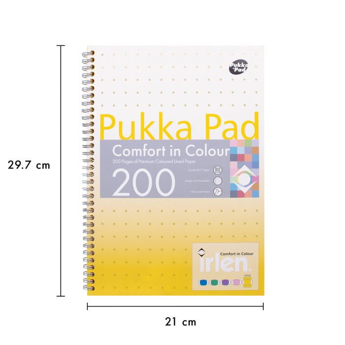 Pukka Pads Irlen Lined A4 Notebook in Gold - Pack of 3