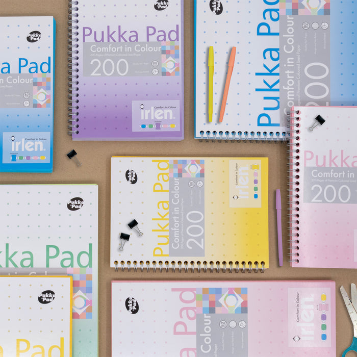 Pukka Pads Irlen Lined A4 Notebook in Gold - Pack of 3