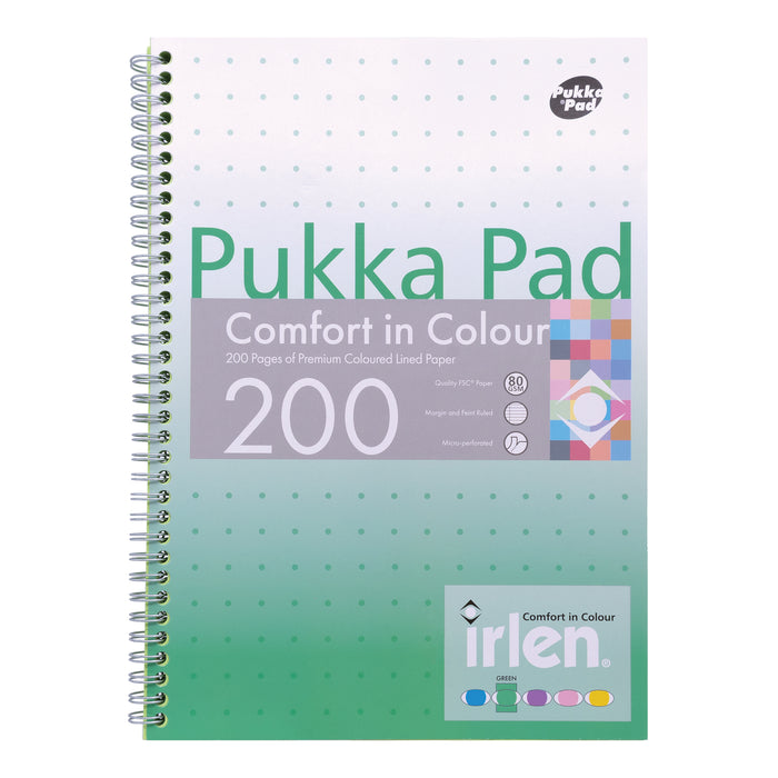 Pukka Pads Irlen liniertes A4-Notizbuch in Grün – 3er-Pack 