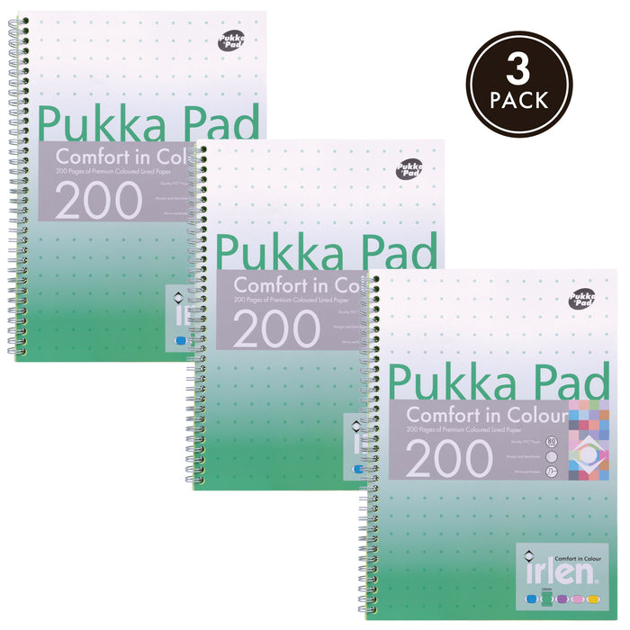 Pukka Pads Carnet A4 ligné Irlen en vert - Paquet de 3