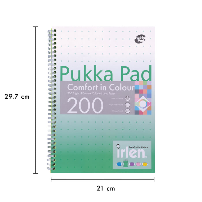 Pukka Pads Carnet A4 ligné Irlen en vert - Paquet de 3