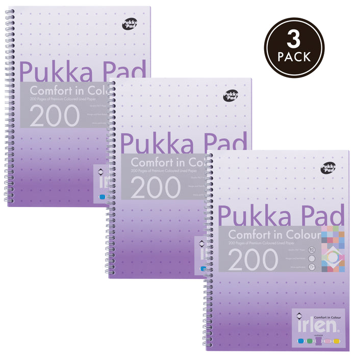 Pukka Pads Carnet A4 ligné Irlen Lavande - Paquet de 3