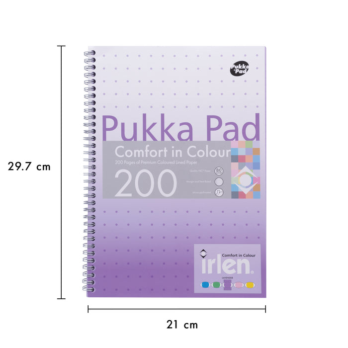 Pukka Pads Carnet A4 ligné Irlen Lavande - Paquet de 3