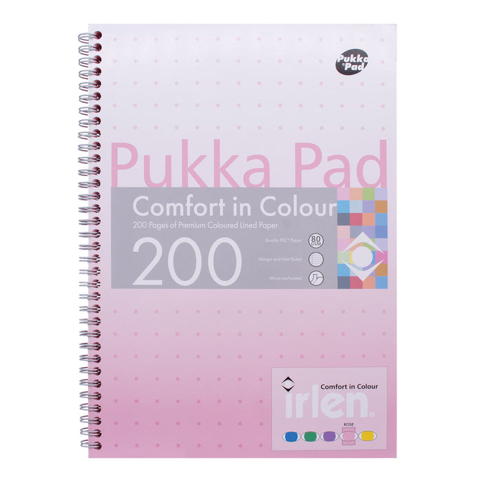 Pukka Pads Irlen liniertes A4-Notizbuch in Rosa – 3er-Pack 