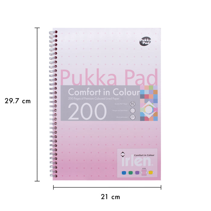 Pukka Pads Carnet A4 ligné Irlen en rose - Paquet de 3