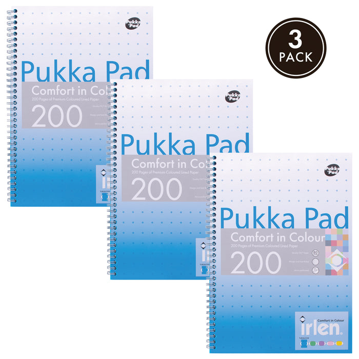 Pukka Pads Irlen Lined A4 Notebook in Turquoise - Pack of 3