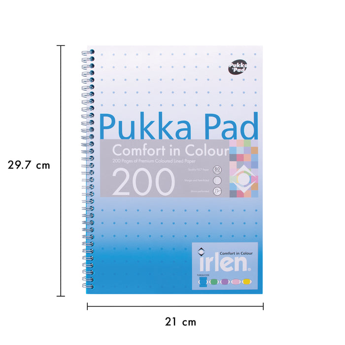 Pukka Pads Carnet A4 ligné Irlen en Turquoise - Paquet de 3