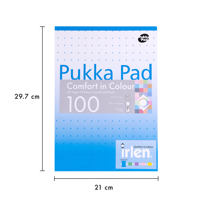 Pukka Pads Irlen Recharge A4 Turquoise - Paquet de 3 