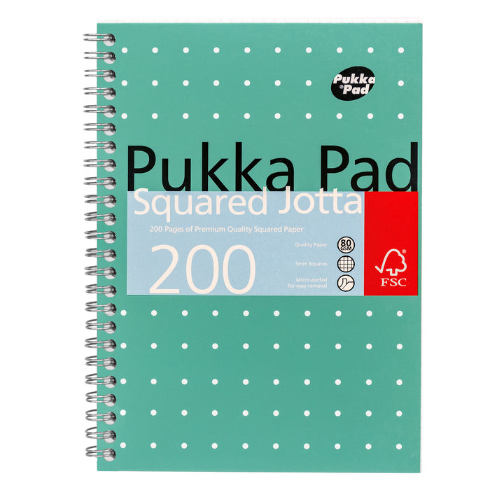 Pukka Pads A5 Metallic 5x5 kariertes Jotta-Notizbuch – 3er-Pack