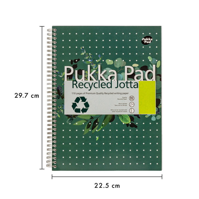 Pukka Pads Carnet recyclé ligné A4+- Paquet de 3