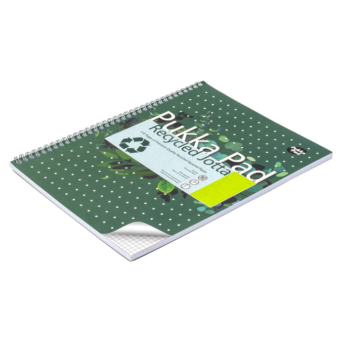 Pukka Pads Carnet recyclé A4+ 5x5 carrés - Paquet de 3