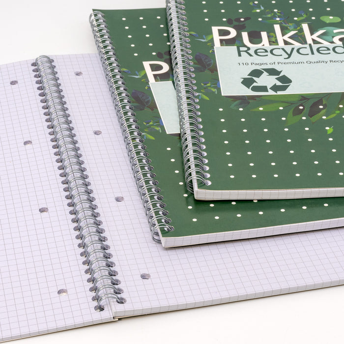 Pukka Pads Carnet recyclé A4+ 5x5 carrés - Paquet de 3