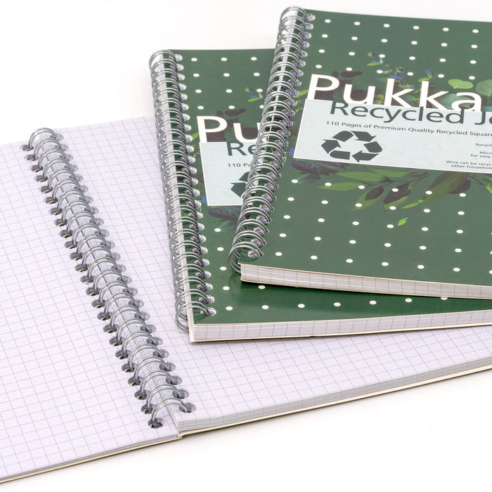 Pukka Pads A5 5x5 Squared Recycled Notebook - Pack of 3