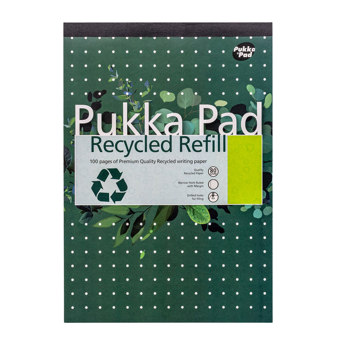  Pukka Pads  Bloc de recharge recyclé ligné A4- Paquet de 6