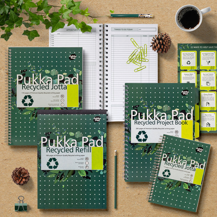 Pukka Pads A4 Lined Recycled Refill Pad - Pack of 6