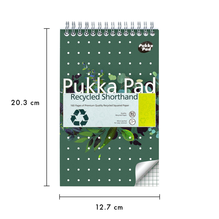 Pukka Pads recycelter 5x5 quadratischer Kurzschriftblock – 3er-Pack 