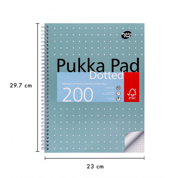 Pukka Pads Carnet Jotta A4 à grille de points métallique de 5 mm - Paquet de 3